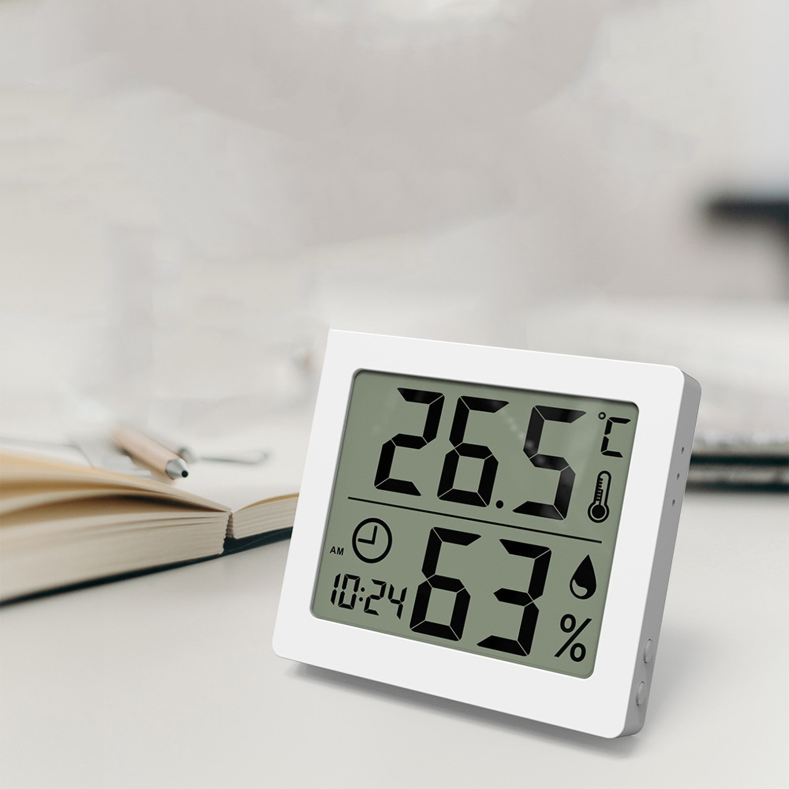 Christmas Clearance Sales! SRUILUO Household Indoor Thermometer, Digital Temperature And Humidity Monitor, Indoor Hygrometer Sensor, Hygrometer, Baby Room, Greenhouse Hygrometer White
